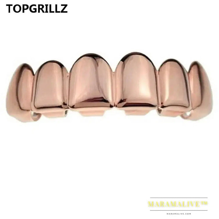 Gold Silver Plated HIP HOP Tooth Grillz Top& Bootom Groll Set With Silicone Vampire Teeth Best Gift ForChristmas