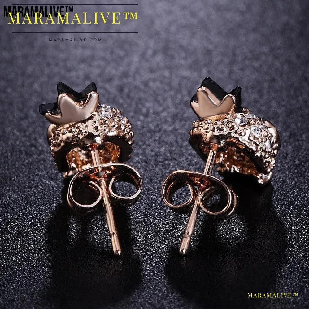 Gold-plated Skull Earrings