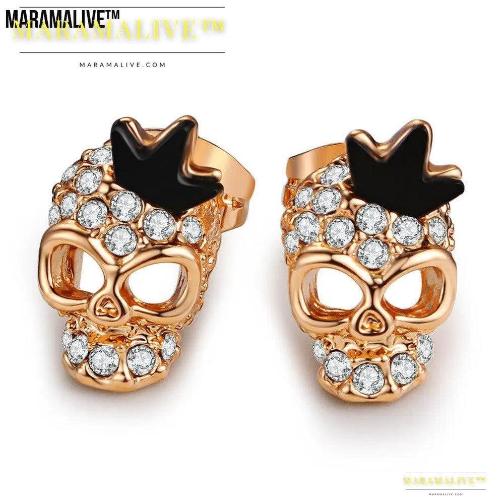 Gold-plated Skull Earrings