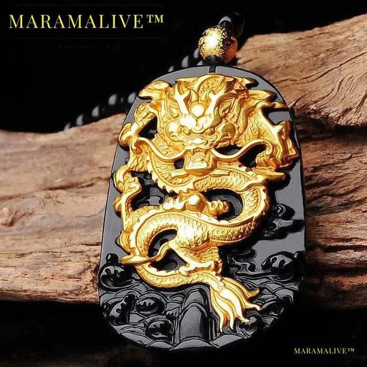 Golden Dragon Pendant Necklace