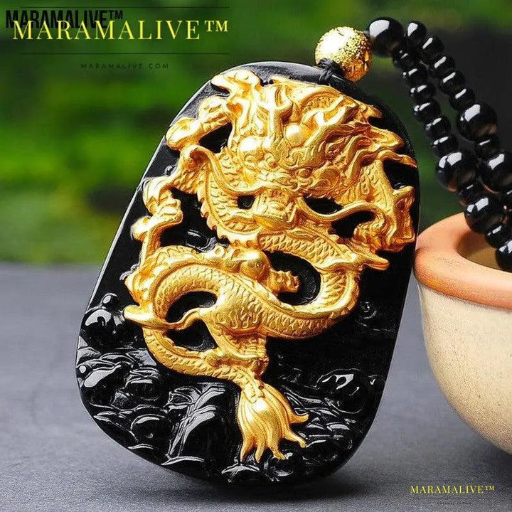 Golden Dragon Pendant Necklace