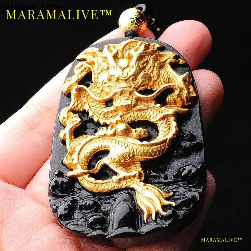 Golden Dragon Pendant Necklace