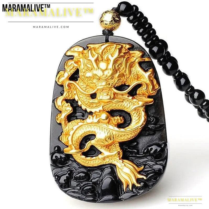 Golden Dragon Pendant Necklace