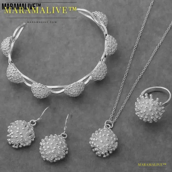 Gorgeous Bracelet pendant necklace ring earring four piece set