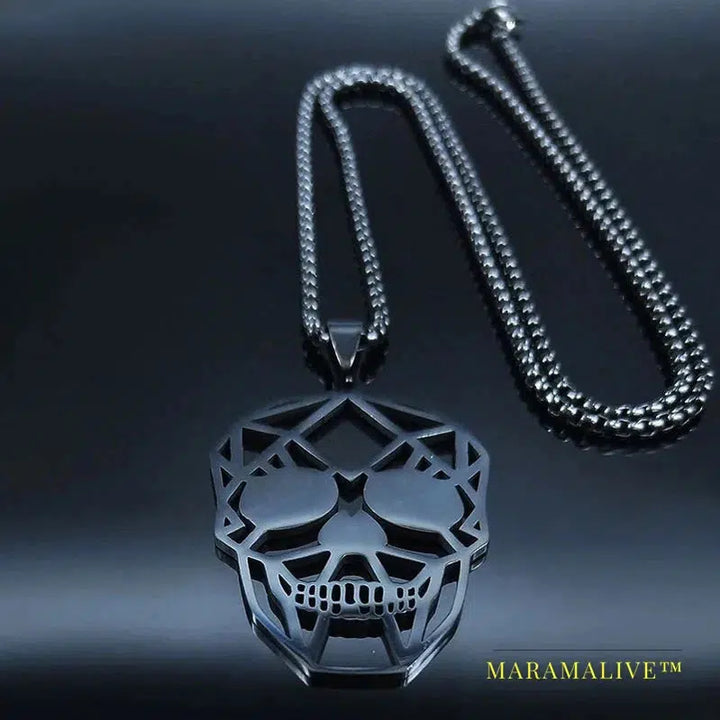 Goth Cool Skull Neck Pendant Stainless Steel Chain Necklace Hip Hop Rock Necklaces Jewelry