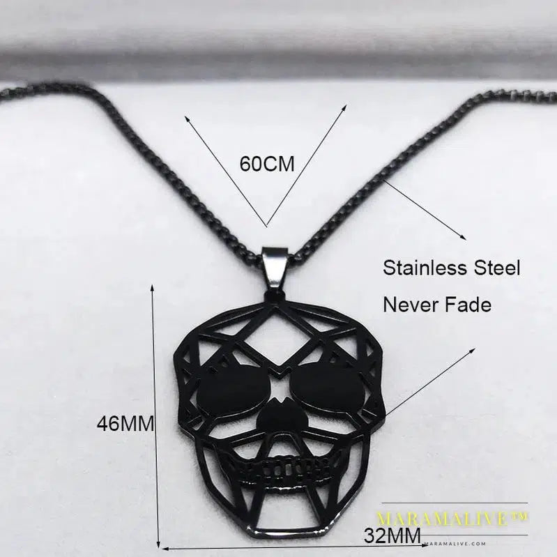 Goth Cool Skull Neck Pendant Stainless Steel Chain Necklace Hip Hop Rock Necklaces Jewelry