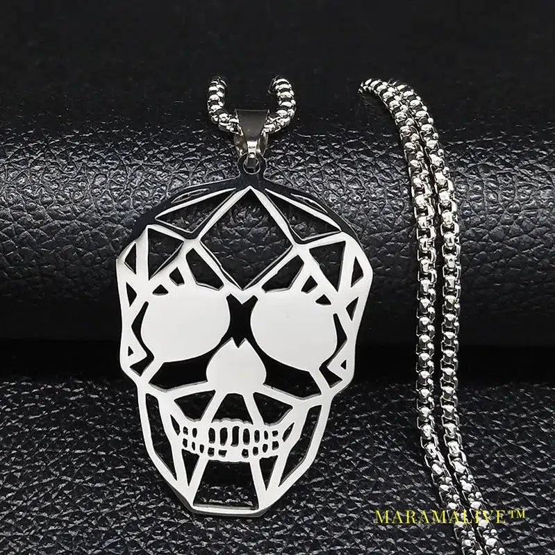 Goth Cool Skull Neck Pendant Stainless Steel Chain Necklace Hip Hop Rock Necklaces Jewelry