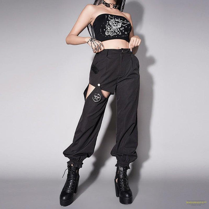 Goth Punk Loose Slack Track Pants Cargo Maramalive™