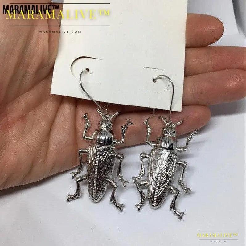 Gothic Alloy Cockroach Insect Earrings Europe And America