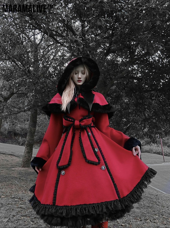 Gothic Christmas Cloak for Women - Dark Victorian Cape