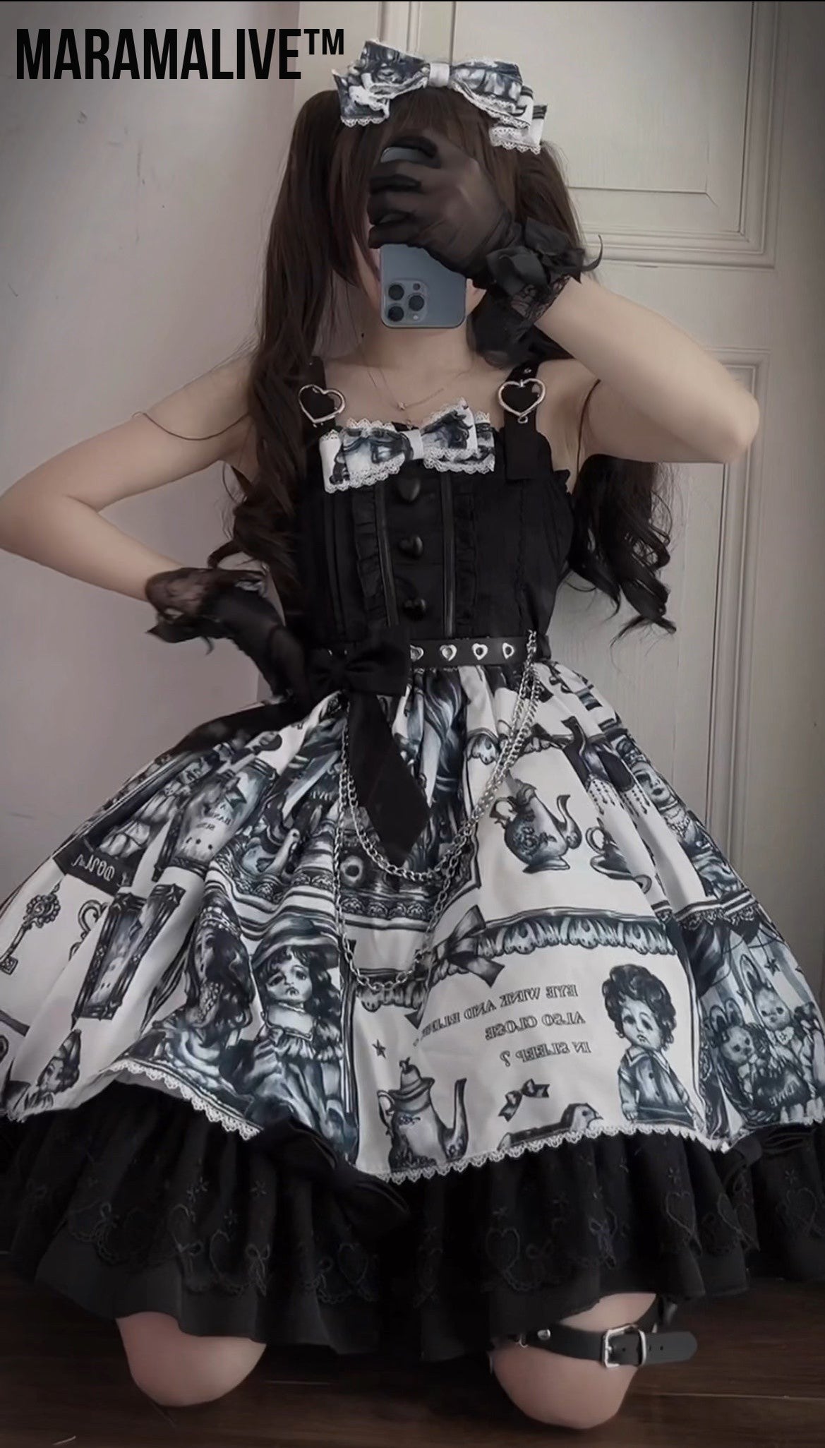 Gothic Dark Twelve O'clock Doll Dress