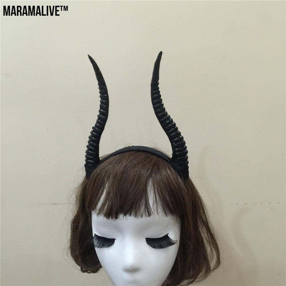 Gothic Devil Horn Headband - Macabre Demon Antler Headpiece