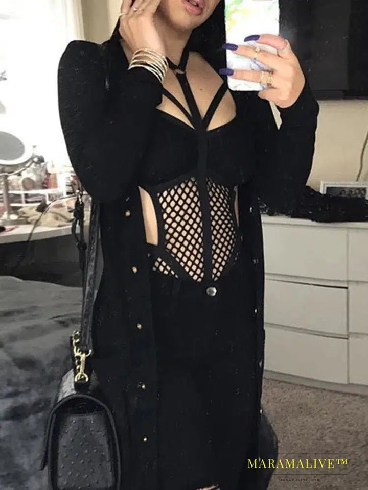 Gothic Fishnet Bodysuits for Your Closet