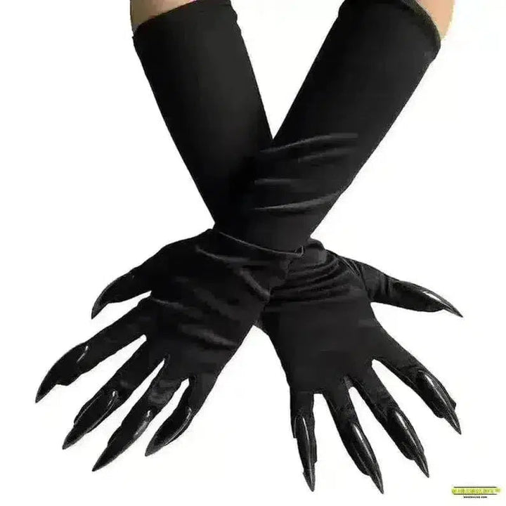 Gothic Halloween Long Claw Gloves - Horrifically Stylish Scary Props for Darkly Dynamic Cosplay & Festival Fun