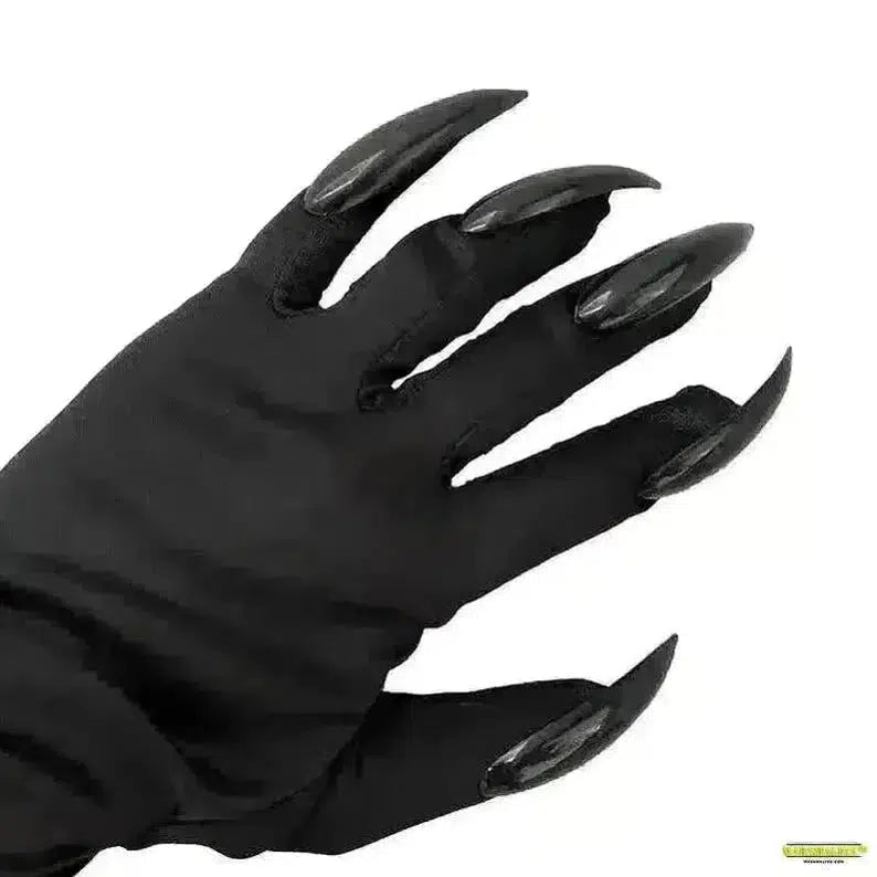 Gothic Halloween Long Claw Gloves - Horrifically Stylish Scary Props for Darkly Dynamic Cosplay & Festival Fun