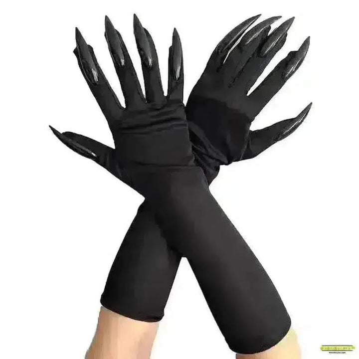 Gothic Halloween Long Claw Gloves - Horrifically Stylish Scary Props for Darkly Dynamic Cosplay & Festival Fun