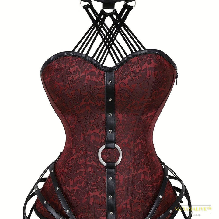 Gothic Halter Strapless Tummy Control Corset Bustier Shapewear for Women