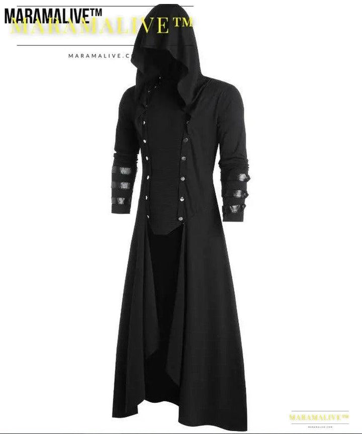 Gothic Hooded Trench coat - Authentic Court Jacket Sleeved