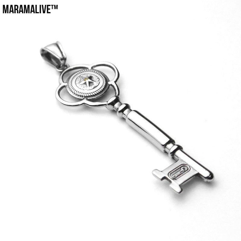 Gothic Key Titanium Steel Pendant Punk Fashionable Stainless Steel Accessory Pendant Fashionable Key Pendant