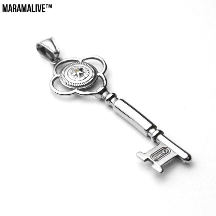 Gothic Key Titanium Steel Pendant Punk Fashionable Stainless Steel Accessory Pendant Fashionable Key Pendant