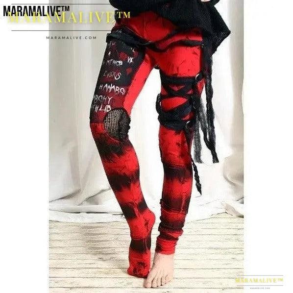 Gothic Mesh Lace-up Leggings