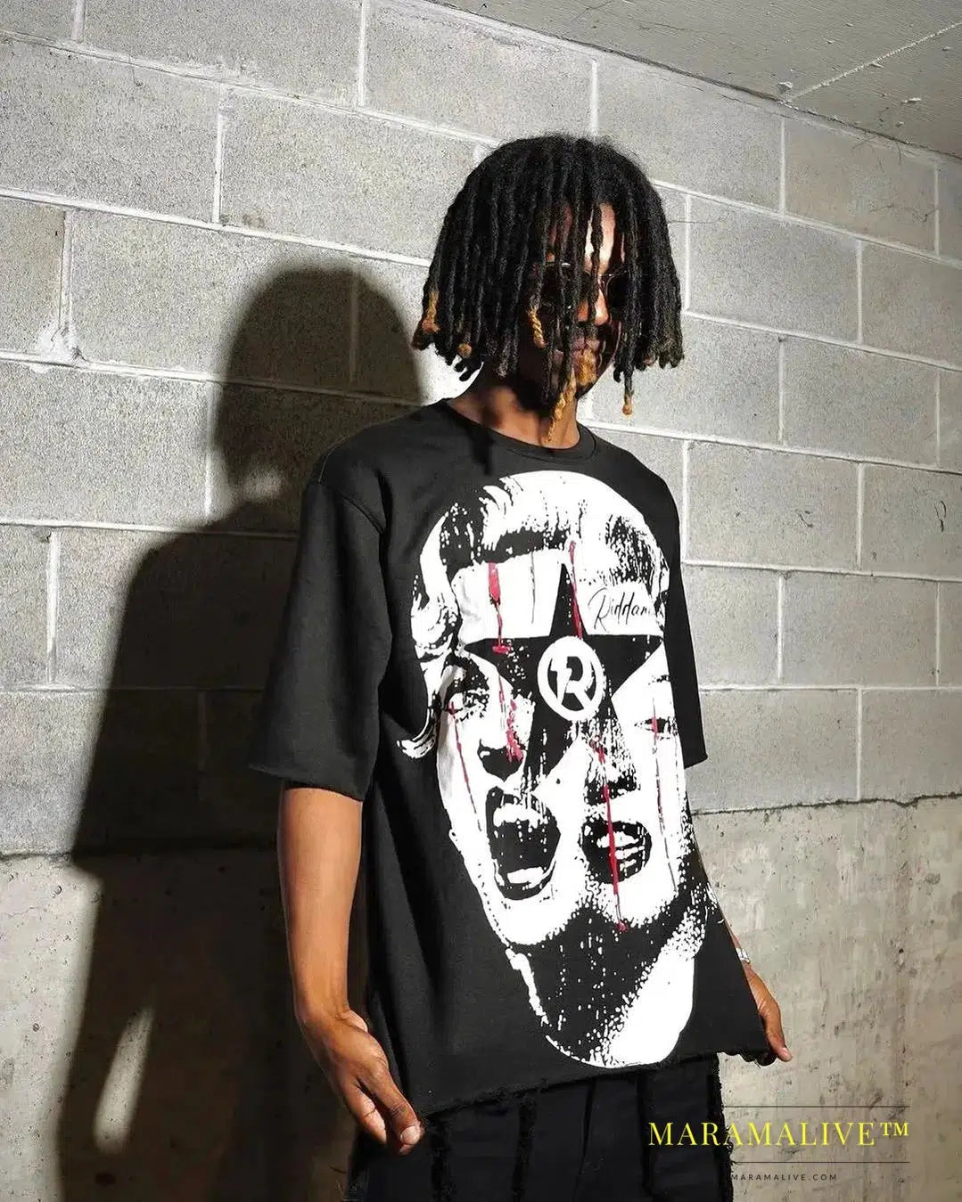 Gothic Punk Oversized Graphic T Shirts Y2k Top Hip Hop Short Sleeved Men Women Loose Versatile T Shirt Streetwear Hot