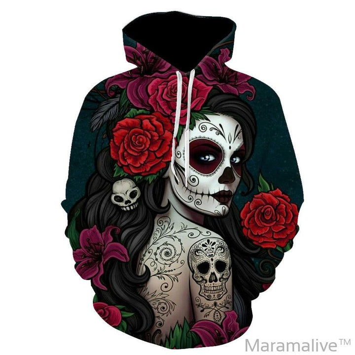 Gothic Retro Beauty Mask Skull Sweatshirt