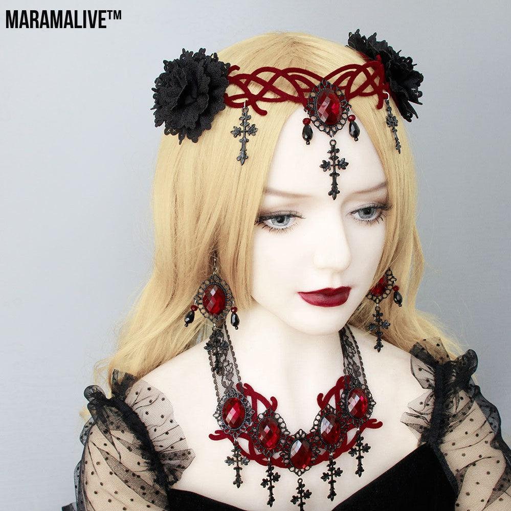 Gothic Style Vampire Death Role Playing Cross Headdress