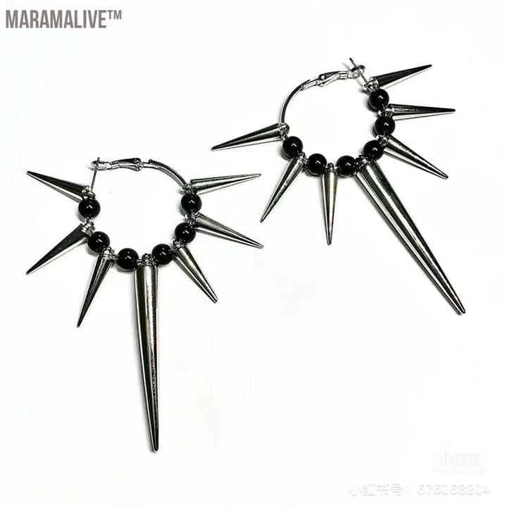 Grunge Rock Accessories Rivet Hoop Earrings Cool Hip Hop Earrings for Women Egirl Jewelry Punk Korean Earrings Fashion