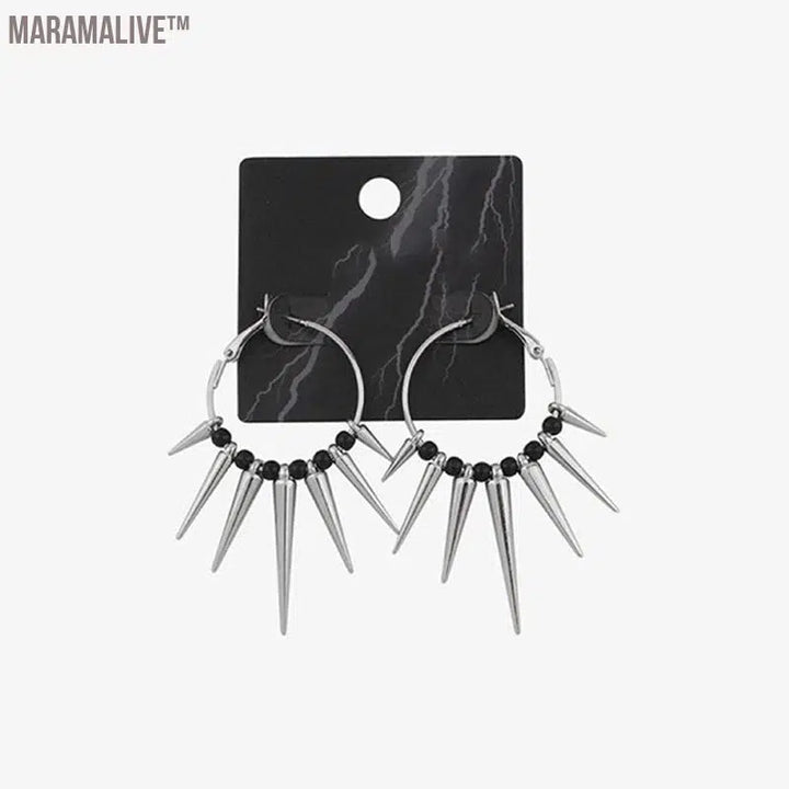 Grunge Rock Accessories Rivet Hoop Earrings Cool Hip Hop Earrings for Women Egirl Jewelry Punk Korean Earrings Fashion