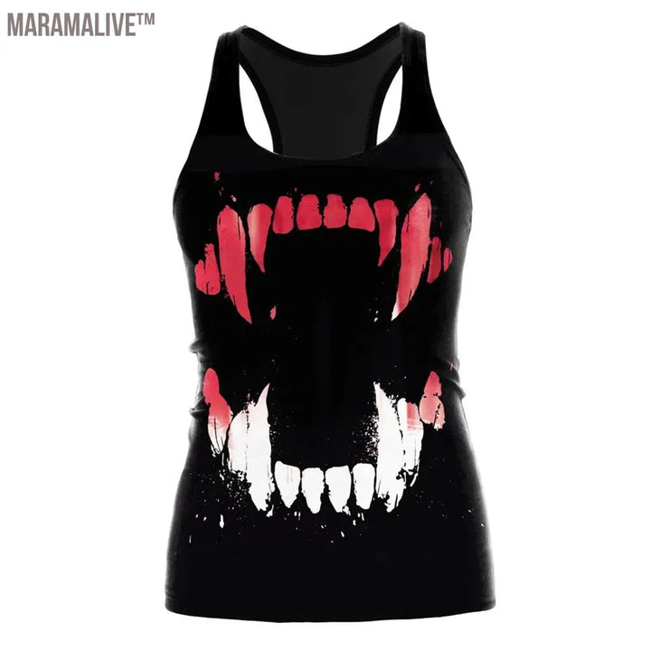 HOT Ouija Black Tank Tops Gothic Skeleton Printed Vest Fashion Shirt Summer Sexy Slim Vest Sleeveless Streetwear