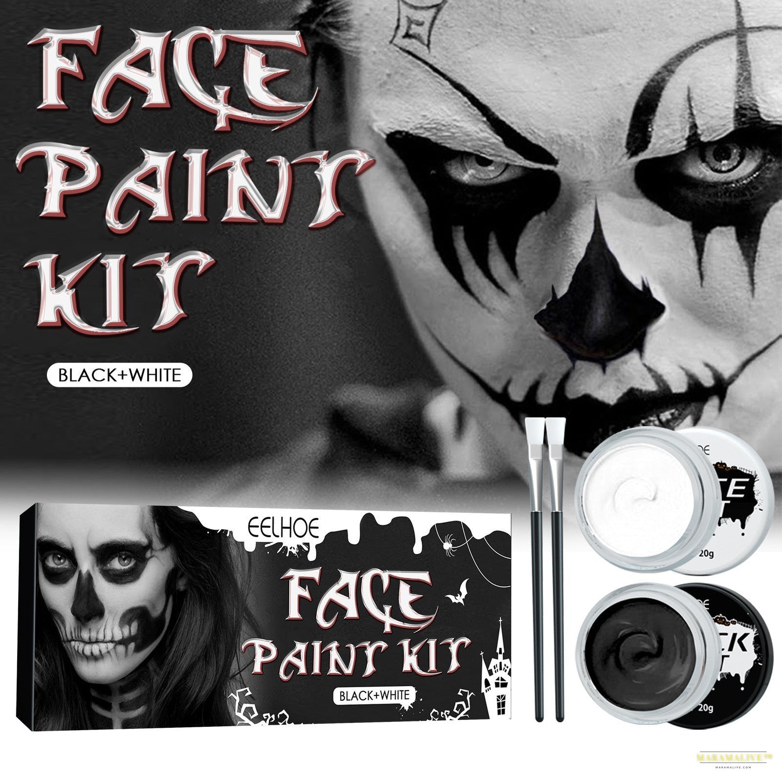 Halloween Black And White Body Painting Makeup Pigment