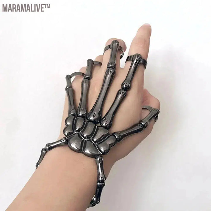 Halloween Bracelet For Women Gothic Punk Hand Skull Skeleton Elasticity Adjustable Bracelet Bangles Femme Party Accessories