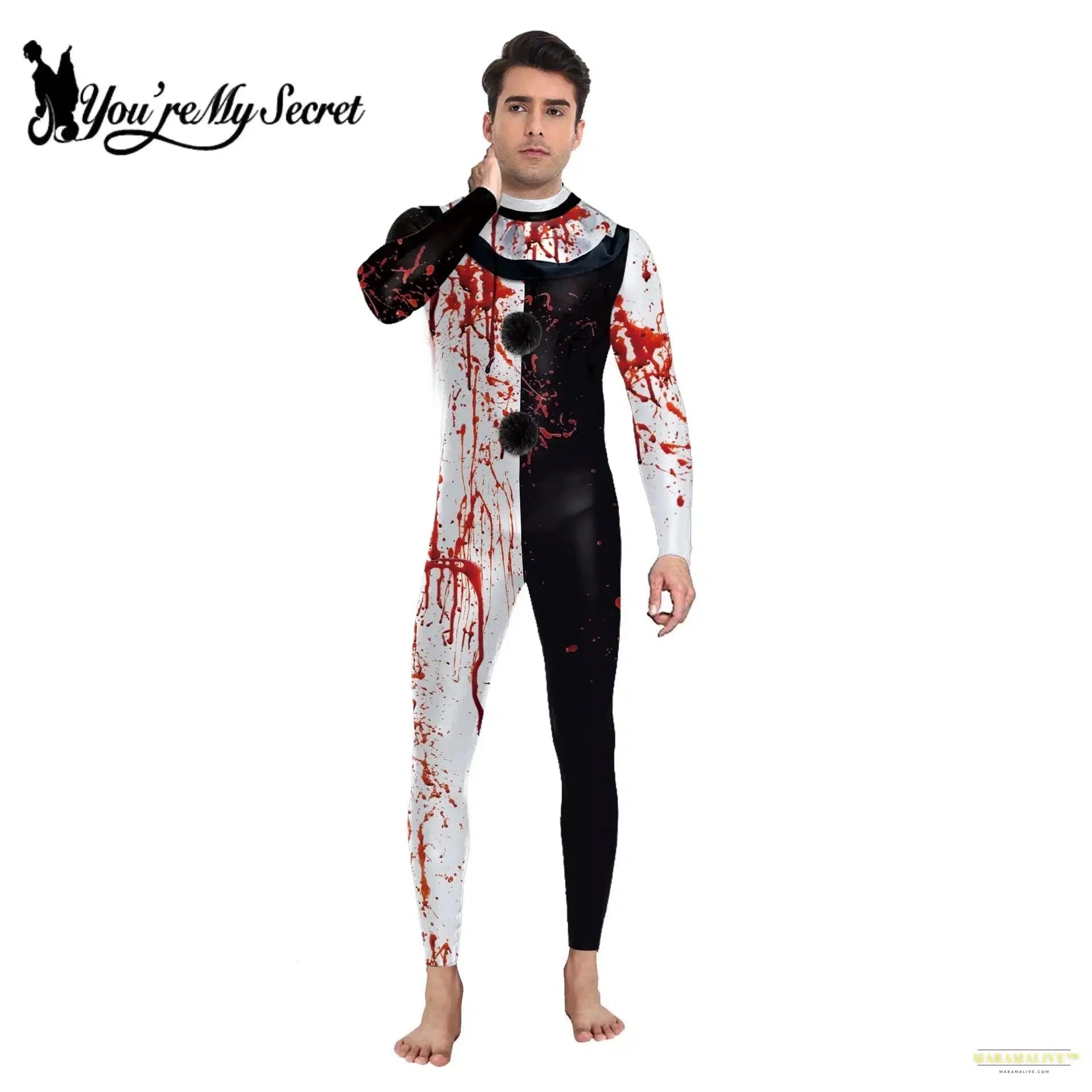 Halloween Clown Movie Scary Terrifier 3 Costume Ghost Costume Onesie 3D Spandex Adult Unisex Jumpsuit Bodysuit