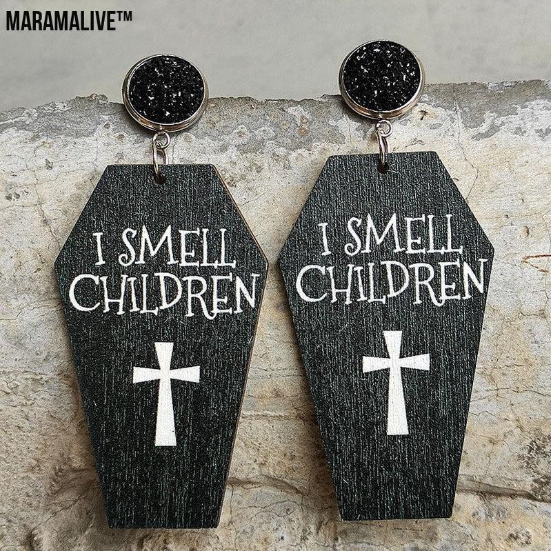 Halloween Horror Eardrop Grave Undead Bat Cross Coffin Earrings