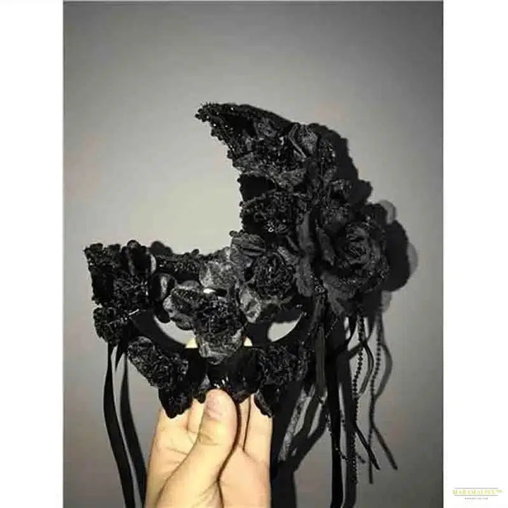 Halloween Masquerade Mask Princess Feather Lace Flowers Fun Mask Nightclub Festival Rave Party For Men Women