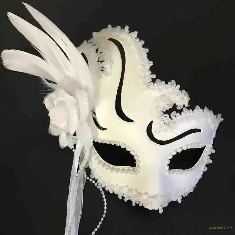 Halloween Masquerade Mask Princess Feather Lace Flowers Fun Mask Nightclub Festival Rave Party For Men Women