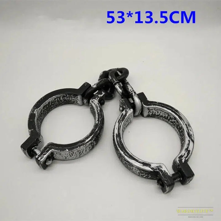 Halloween Performance Props: Dark Gothic Prisoner Handcuffs with Chain Links - Punk Trend