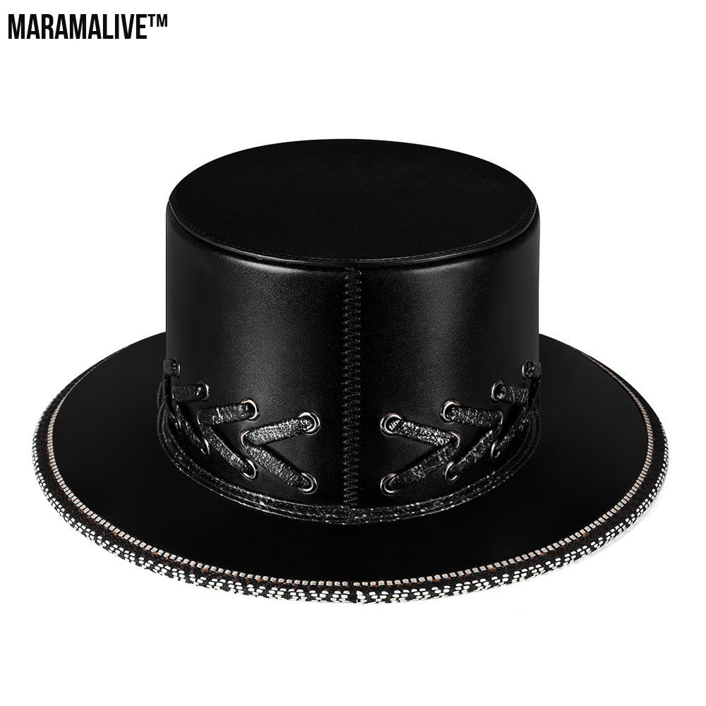 Halloween Punk Skull Black Top Hat