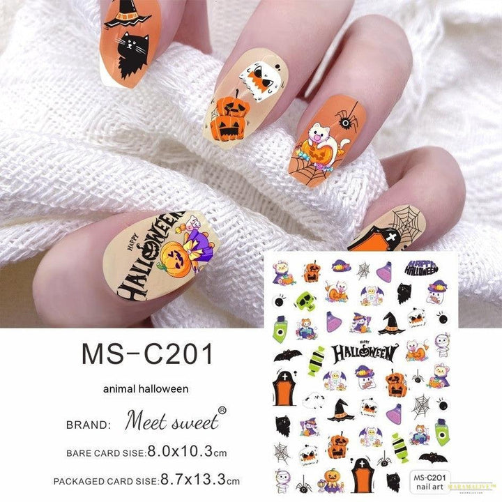 Halloween Skull Pumpkin Nail Sticker