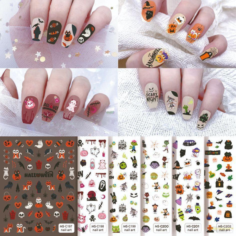 Halloween Skull Pumpkin Nail Sticker