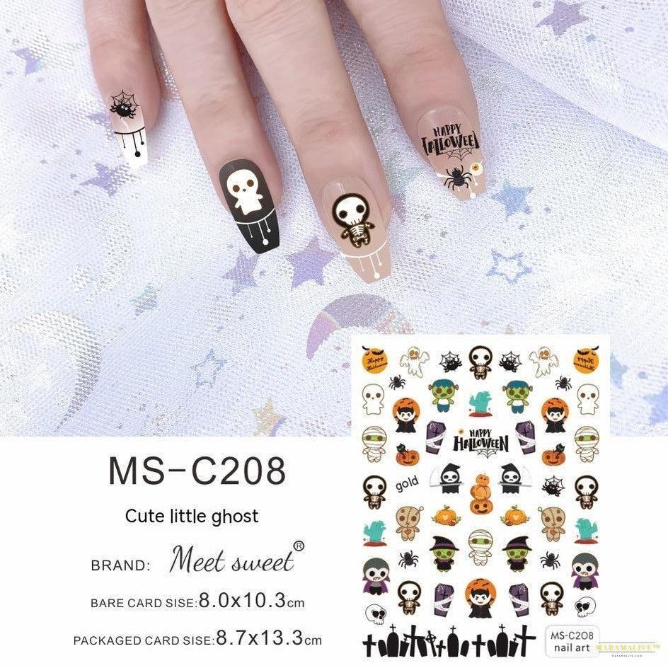 Halloween Skull Pumpkin Nail Sticker