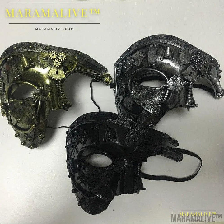 Halloween Steampunk Masquerade Party Half Face Mask