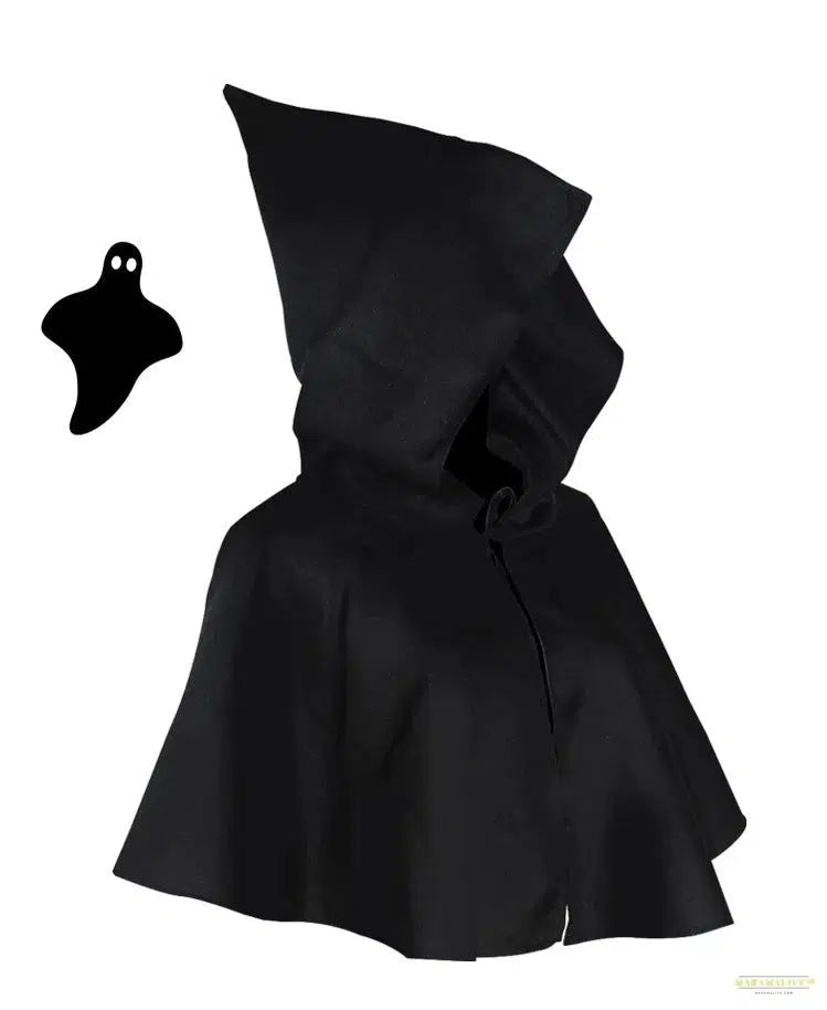 Halloween party Adult Reaper Black single-layer cape Cape Scary Gauntlet Cape mask sickle Halloween costume prop