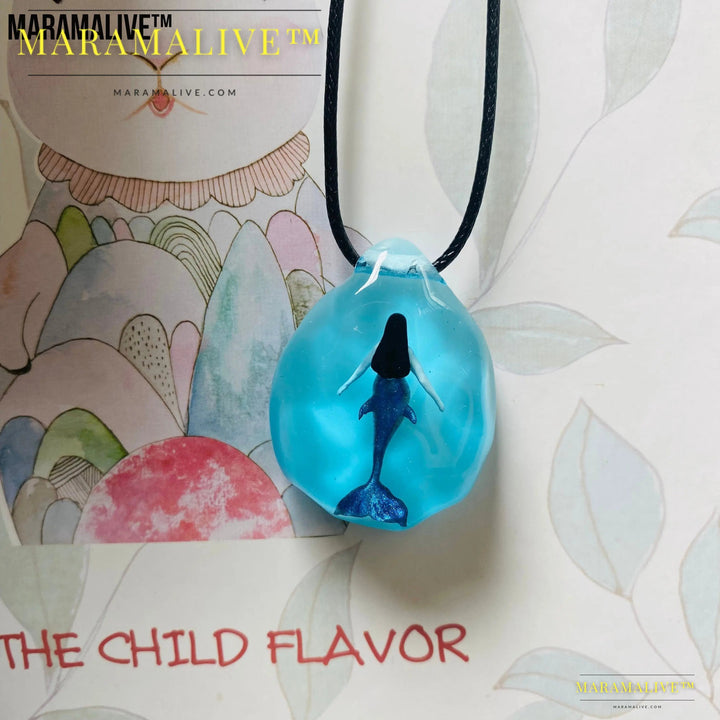 Handmade Resin Mermaid Drop Luminous Pendant