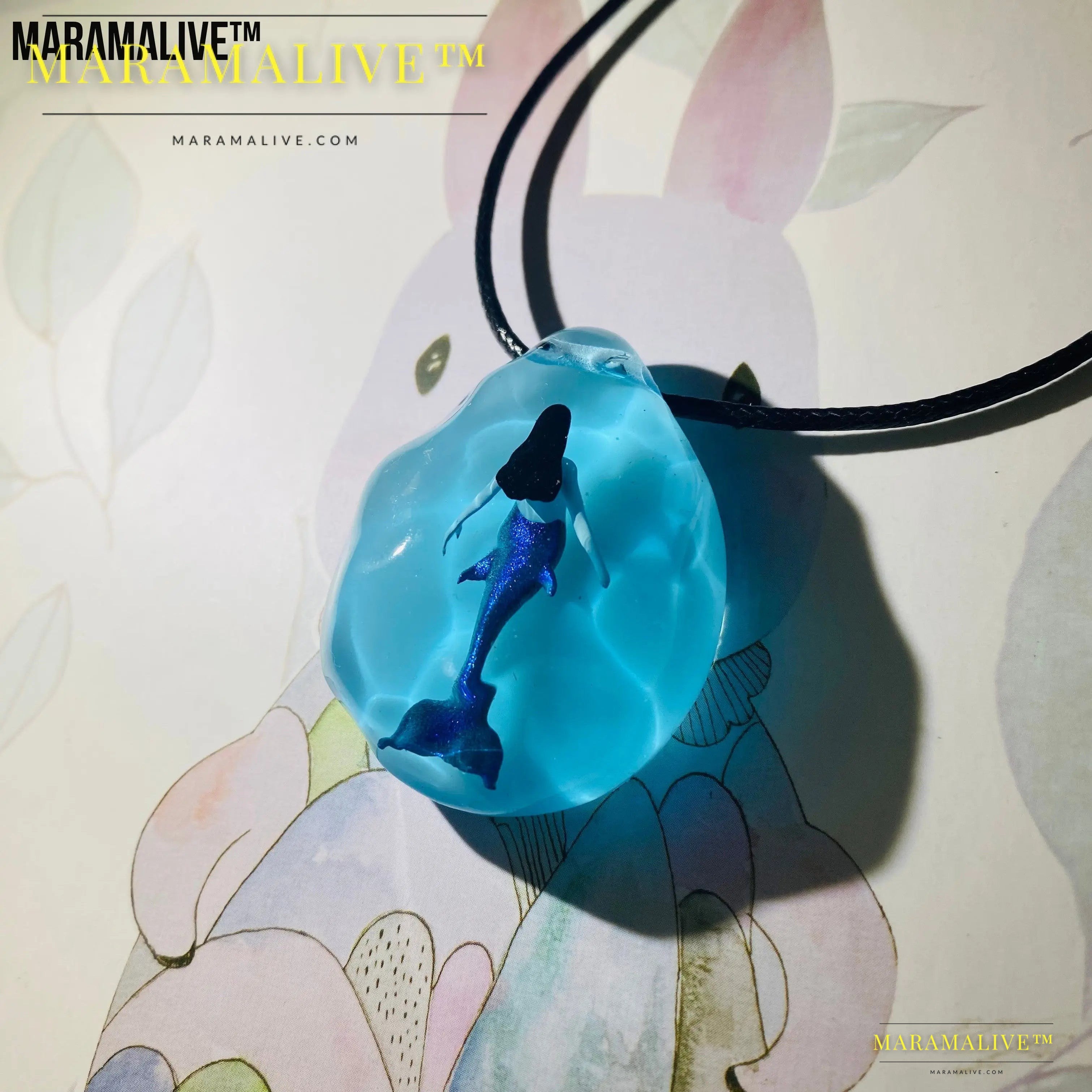 Handmade Resin Mermaid Drop Luminous Pendant