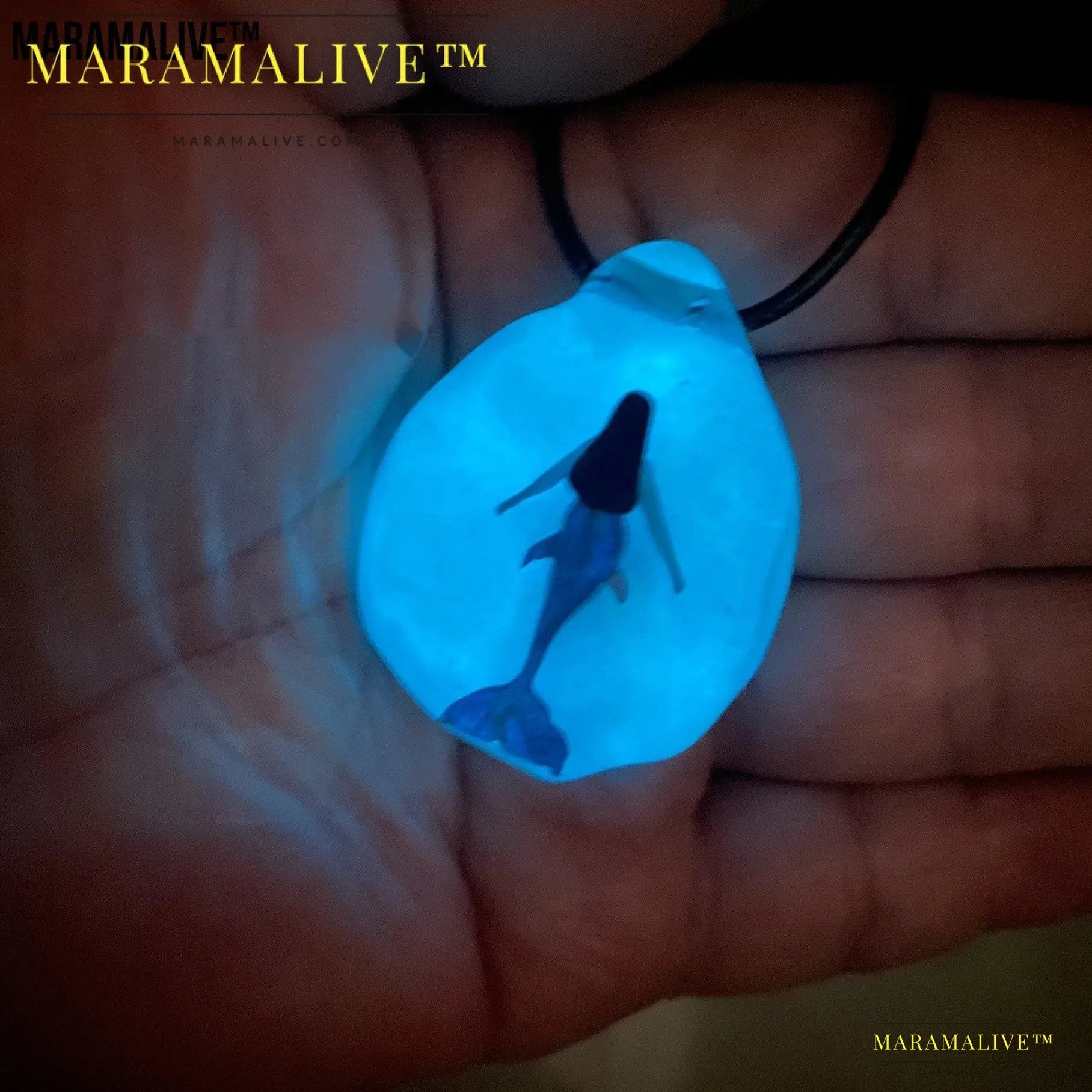 Handmade Resin Mermaid Drop Luminous Pendant