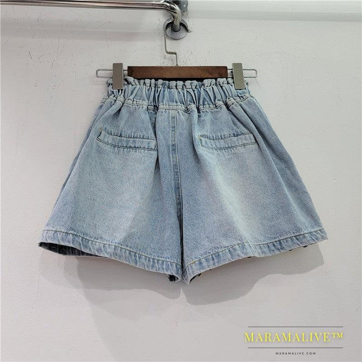 Handmade Studded Colored Diamond High Waisted Shorts