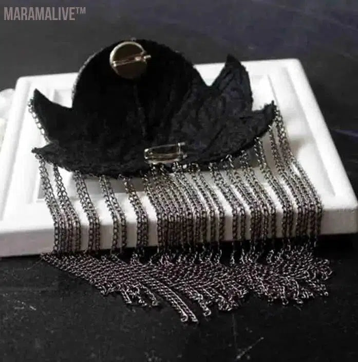 Handmade epaulette jewelry tassel big shoulder brooch epaulet /epaulettes spikes/ blazer accessories/pin