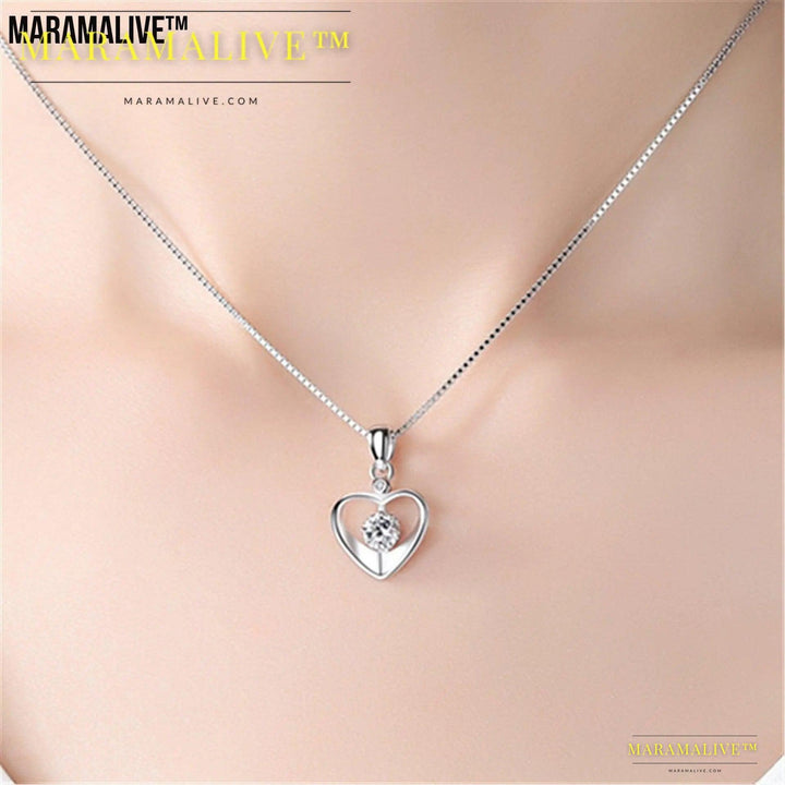 Heart Pendant Necklace Simple Couple Clavicle Chain